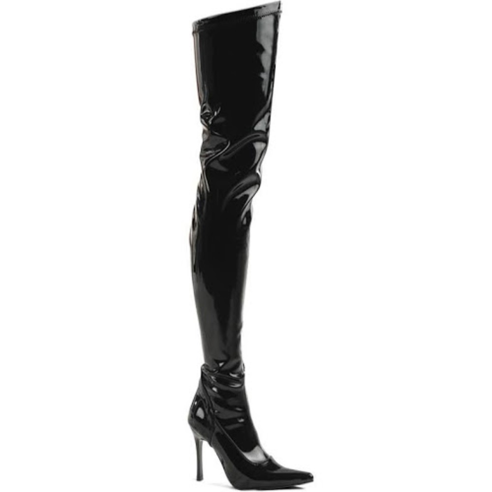 Funtasma LUST-3000 Patent Thigh Boot w Chrome Heel